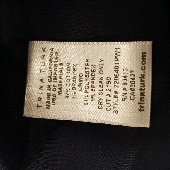 💕TRINA TURK💕 Pistache Blazer ~ Blue WIllow Ottoman Ceramic Print 6 NWT - Picture 16 of 16